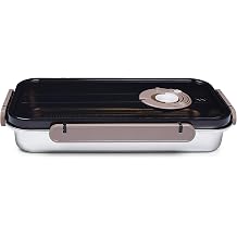 Large Capacity Storage Containers 304 Stainless Steel, Airtight & Leakproof with Rotary Timer Dial Microwave & Oven Safe, Freezer-to-Oven Solution 2200ml