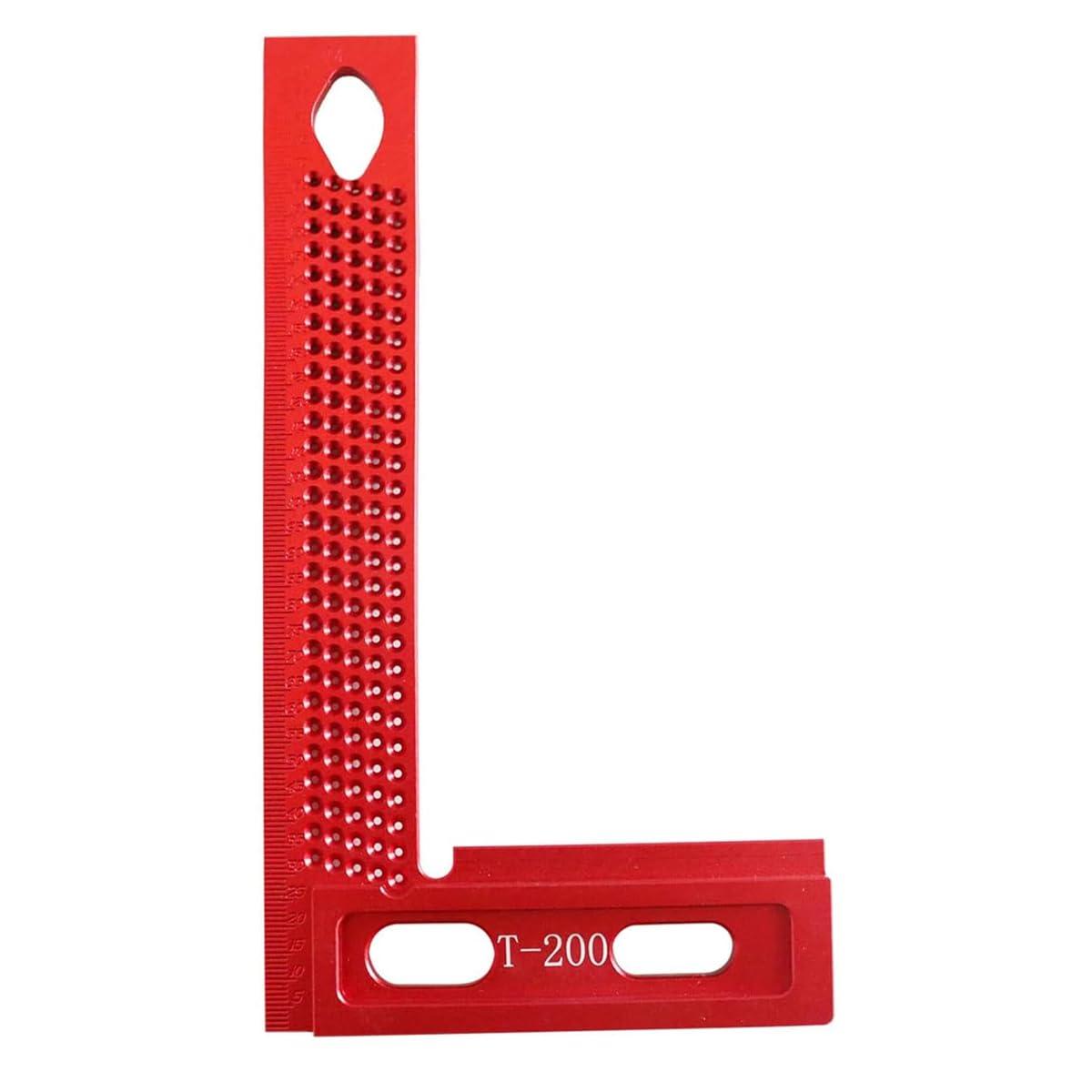 Hoite Precision Woodworking Tools, Square Hole Measuring Aluminium Alloy Ruler Hole Positioning Measuring Gauge Ruler Metric Marking L Type Carpentry Tool