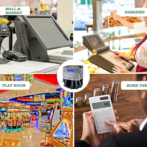 8T8 Usd Coin Counter Machine - Professional Automatic Coin Sorter And Wrapper/Roller With Lcd Display And 5 Coin Bins And Tubes #TOP6