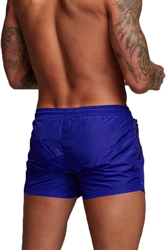 Rexcyril Men's Athletic Gym Workout Shorts 3 Inch Quick Dry Running Bodybuilding Short Shorts with Liner and Zipper Pockets - Image 2