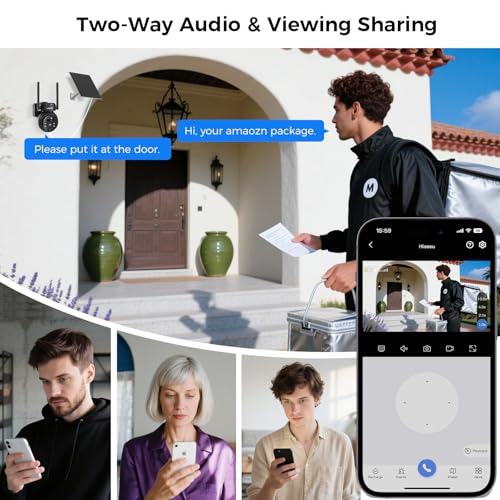 Hiseeu 4G LTE Cellular Security Camera Solar Powered, No WiFi Security Camera Wireless Outdoor, 24/7, PIR Motion, 2 Way Talk, 360° PT, 2K Color Night Vision, 32G SD & SIM Card Included - image 9