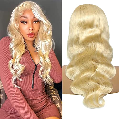 613 Lace Front Wigs Human Hair 13x6 HD Transparent Lace Blonde Body Wave Wigs for Women 150% Density Pre Plucked with Ba