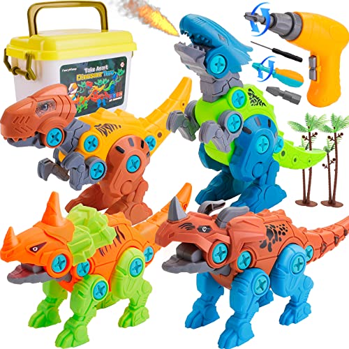 Dinosaur Take Apart Toys With Drill Storage Box - Stem Dinosaur Toys For Kids 3-5 5-7 Educational Construction Building Toys For 3, 4, 5, 6, 7 Year Old Boys, Ideal Xmas Birthday Gifts (4 Pack) #TOP1
