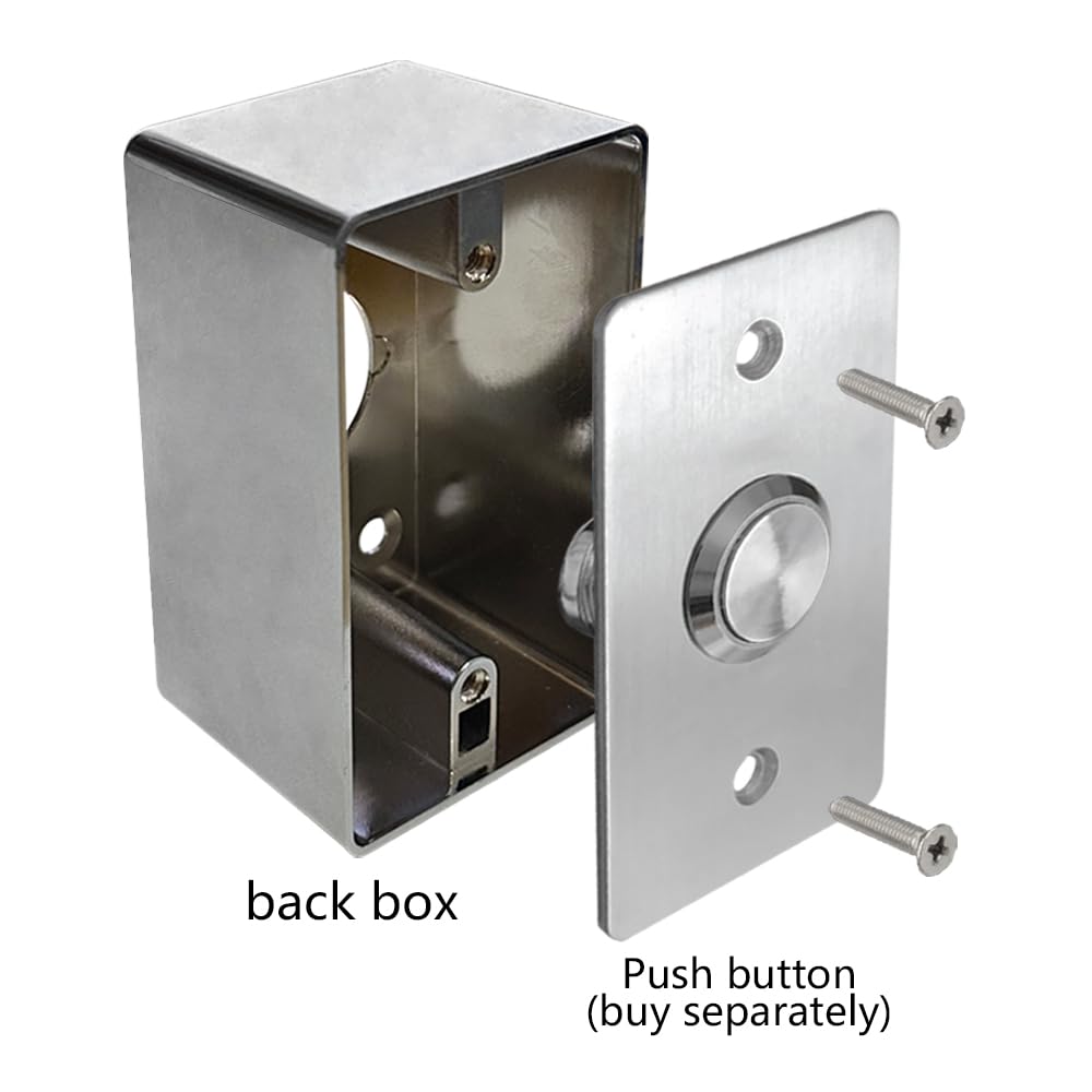 Back Box 86 * 50mm Mounting Accessory for Push Eixt/doorbell Button Switch Metal Electroplate