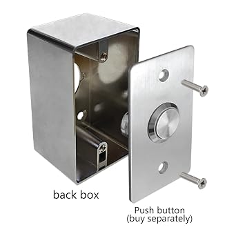 Back Box 86 * 50mm Mounting Accessory for Push Eixt/doorbell Button Switch Metal Electroplate