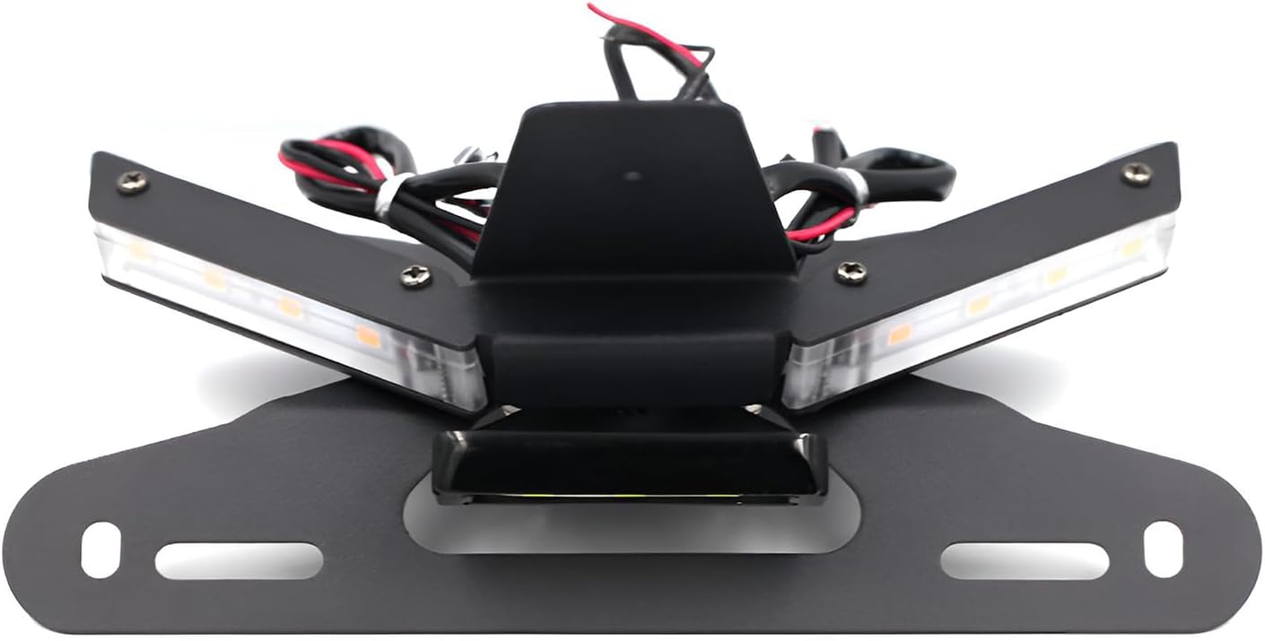 Motorcycle License Plate Holder, Fender Eliminator for Ducati Panigale V4 V4R V4S 2018-2022, Streefighter V2 V4 Short Tail Tidy Turn Signal Led Blinker Light (Black - Amber)