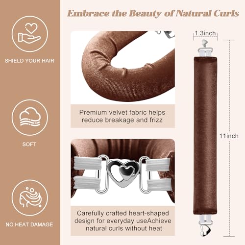 Togayu Heatless Curls Overnight Set, 4PCS Multi-Tonal Velvet Hair Rollers