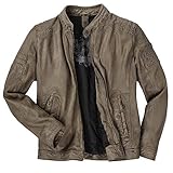  Gipsy Übergrößen Herren Sportliche Lederjacke in Kurzform mittelbraun_Grey/BRAUN 3XL