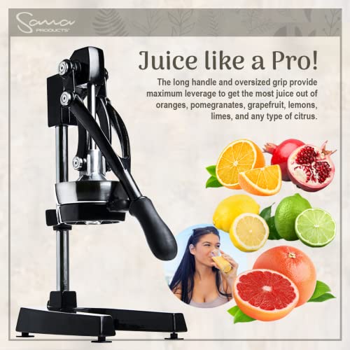 Sana Citrus Press Heavy-Duty Press Juicer For All Types Of Citrus, Max Extraction Orange And Lemon Squeezer, Black #TOP7