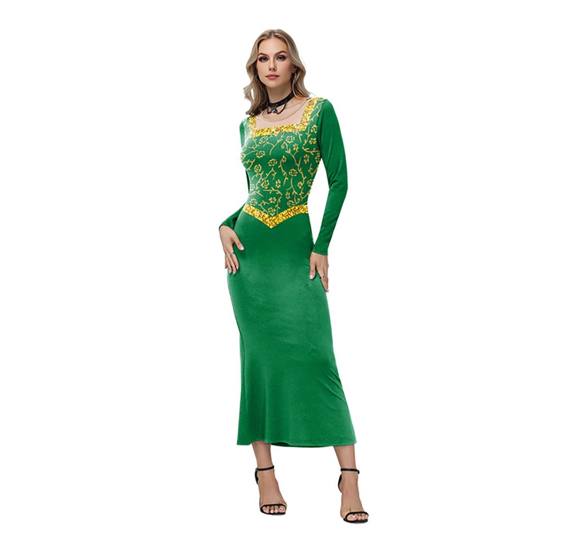 strapless open back dress Shrek Fiona Dress Outfits Halloween Shrek Fiona Princess Cosplay Costu –  Mermaidcosplay