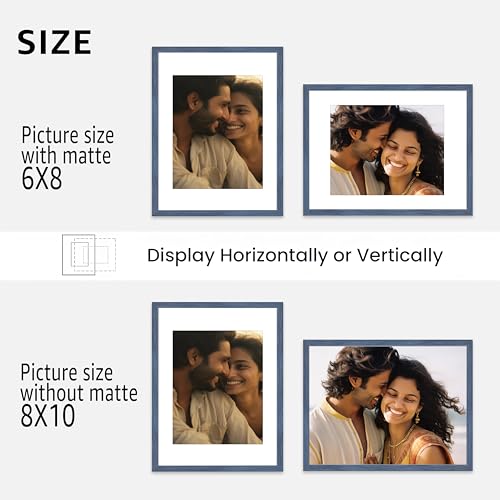 Image of Art Street Premium Photo Frame for living room, Classic Aesthetic Design Photo Frames for Photograph, Art Work, Kids Room Set of 9 (8x10 Inch, Blue)