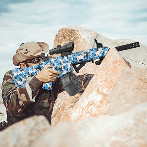 Electric Gel Ball Blaster With Drum, Automatic And Manual Splatter Blaster With 40000+ Gel Balls, Large Splat Blaster For Adults Kids (Blue) #TOP3