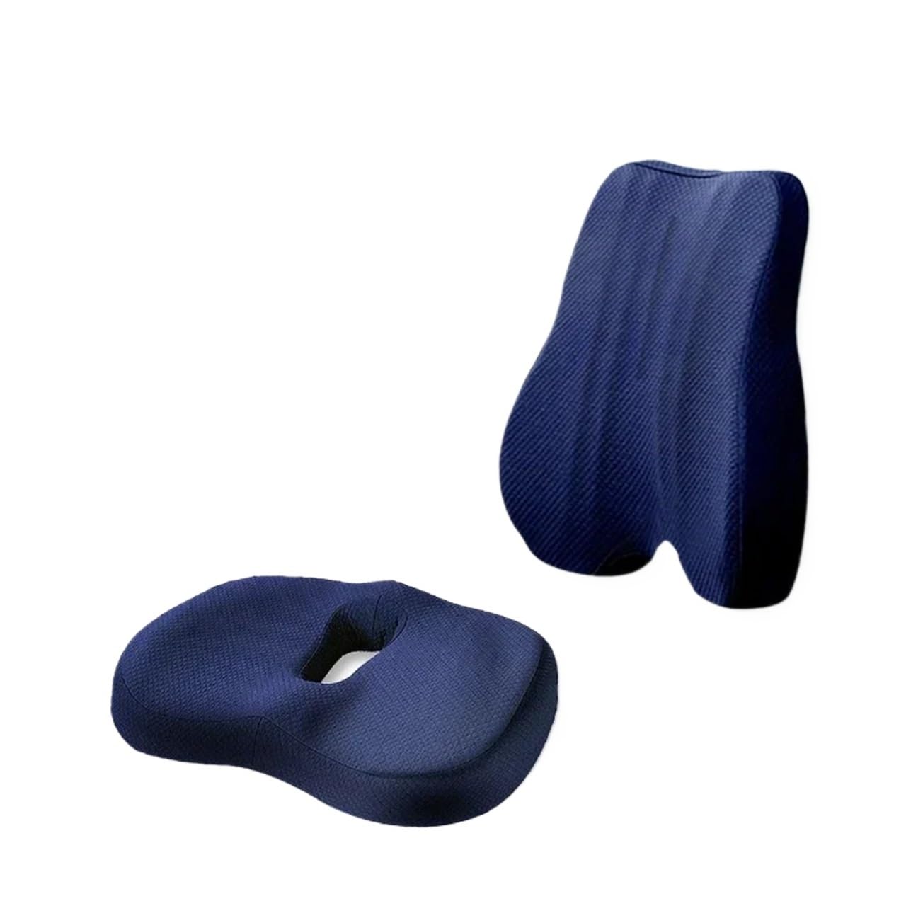 Cuscino Sedia Ufficio Cuscino for sedile in memory foam, supporto for la schiena, set di cuscini ortopedici ergonomici, cuscinetto lombare for sedia da ufficio, auto(Cushion Set Blue)