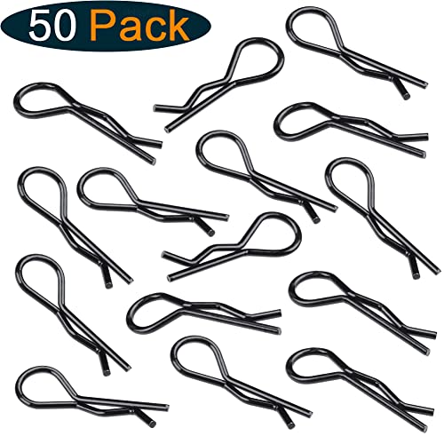 Hobbypark Rc Body Clips Bent Springy R Pins Black Replacement Parts For 1/12 1/10 Rc Car Crawler Truck Off Road Buggy Shell (50-Pack) #TOP4