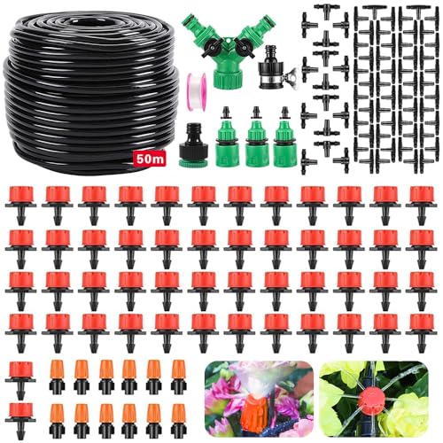 201 Pezzi Kit irrigazione a Goccia,50M Irrigazione a...