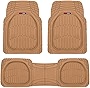 Motor Trend 923-BG Beige FlexTough Contour Liners-Deep Dish Heavy Duty Rubber Floor Mats for Car SUV Truck & Van-All Weather Protection Trim to Fit Most Vehicles(Tan Beige)