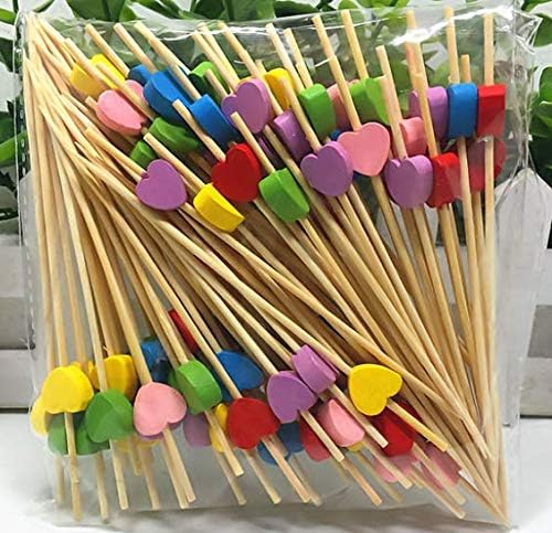 AILEXI Cocktail Sticks 100 Counts Wooden Toothpicks Party Supplies Frill Finger Food Fruits Sandwich Nibbles - Bamboo Knotted