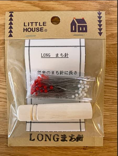 Japanese Hand Sewing Notions - Little House Japanese Long Pins (80) with Wooden Tube