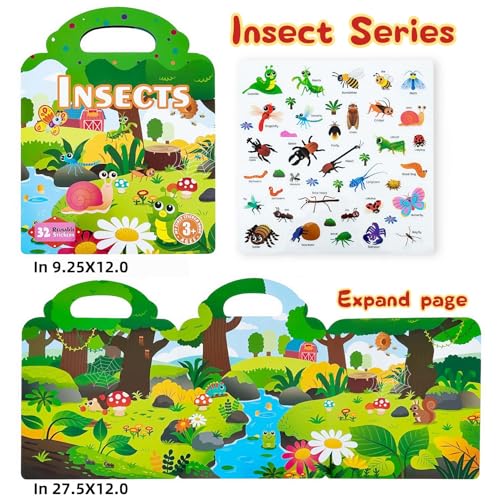 Regalos para niños de 3 años: juego de 3 libros de calcomanías reutilizables e impermeables 4