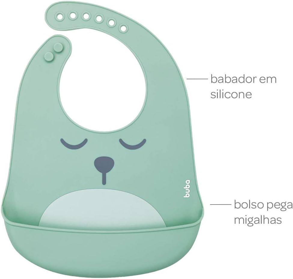 Buba, - Verde, Babador De Silicone Com Pega Migalhas Gumy Bebê Unissex, Verde (Green), Único Buba, - Verde, Babador De Silicone Com Pega Migalhas Gumy Bebê Unissex, Verde (Green), Único