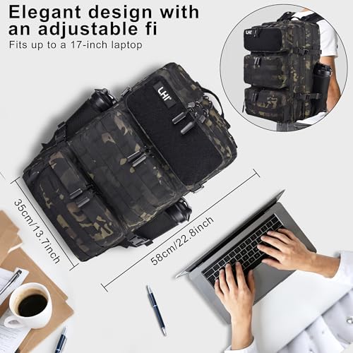 Image of LHI Tactical Military Backpack for Men and Women 25L /35L Army Assault Pack Bag Small Rucksack with Bottle Holder