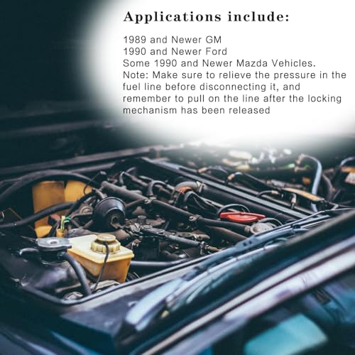 Image of Upgrade Metal Fuel Line Disconnect Scissor Tool Set for 3 /8 Inch and 5 /16Inch,Fuel Filter Removal Tool Fittings Use on Fuel,Heater, and A /C Line Service Compatible with GM, Ford (2Pcs)
