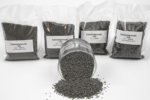 Granulés ronds en acier inoxydable Poids 500 g Dimensions 1,2-2,4 mm