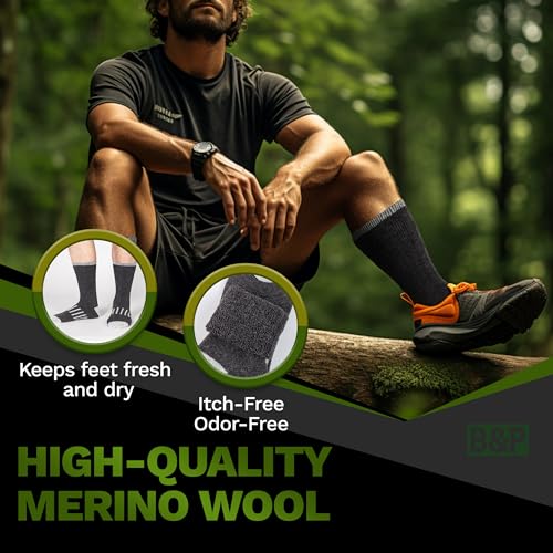 B&P Premium Merino Wool Socks for Men & Women Thick Warm Winter Socks with Anti-blister Cushioning and Moisture Control4