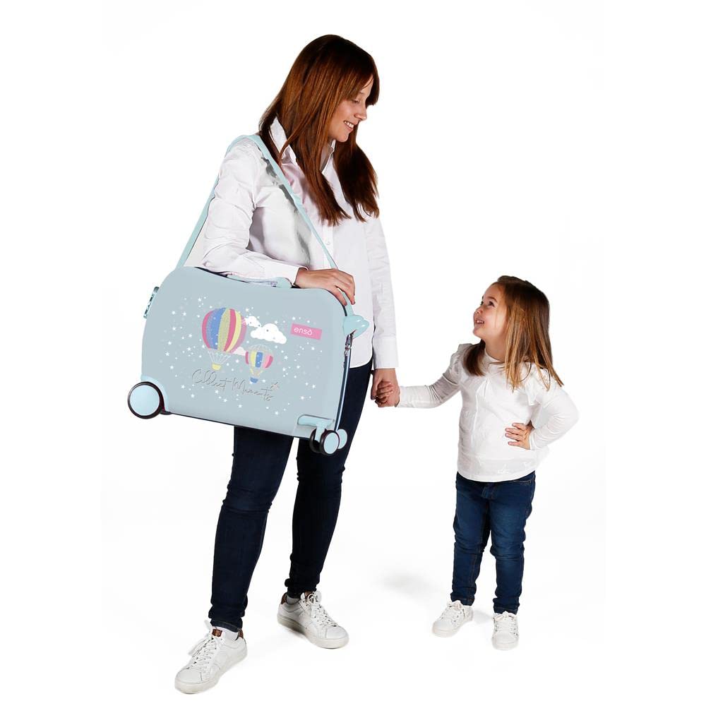 Enso Collect Moments, Valigia Per Bambini 2 Ruote Multidirezionali Ragazza, (Cian), 50x38x20 cms