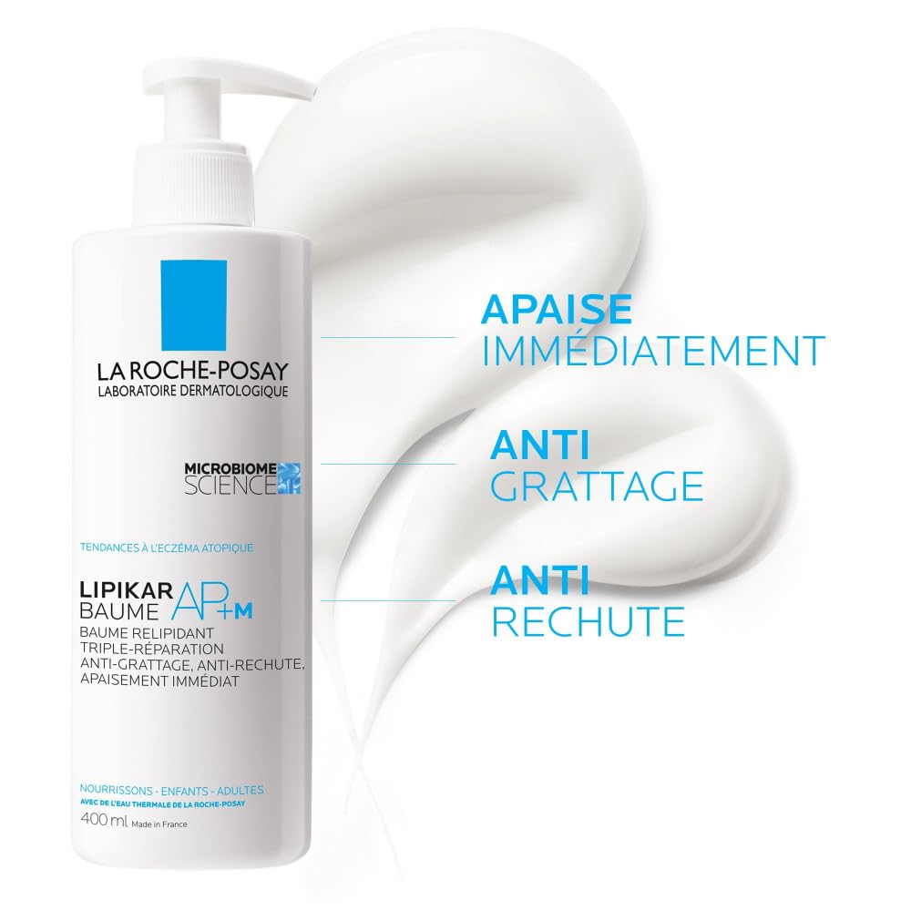 La Roche-Posay - Lipikar Baume AP+M - Crème Hydratante Corps Triple Réparation - Apaise Durablement les Peaux Sèches Atopiques - Beurre de karité, Aqua Posæ, Niacinamide - Crème Corps Haute Tolérance