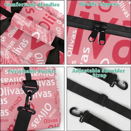 Personalized Dance Bag Gymnastics Bag for Girl, Custom Sport Duffel Bag for Boy, Kids Gym Bag Weekender Bags for Travel Sport Red White4