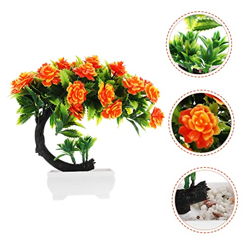 Cabilock Artificial Potted Plant The Office Ornaments Home Décor Indoor Bonsai Tree Faux Cedar Bonsai Tree Mini Faux Flower Pot Artificial Peonies Bonsai Tree Decorative Fake Potted Plant #TOP1