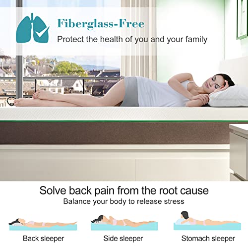 Iyee Nature King Size Mattress, 14 Inch Cooling-Gel Memory Foam Mattress Bed In A Box, 80”*76”*14”, Certipur-Us Certified, Medium Firm, Grey - King #TOP1