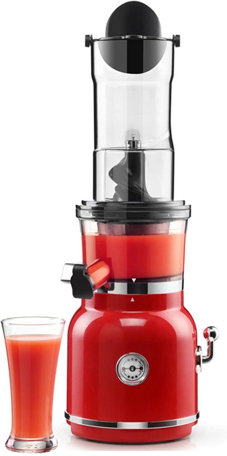 Slow Juicer Masticating Juicer Machine,Wide Groove Slow Juicer for Nutritious Fruit and Vegetable Juicer Spiral Cold Press Juicer,Masticating Juicers for Vegetables (Color : White) (Red)