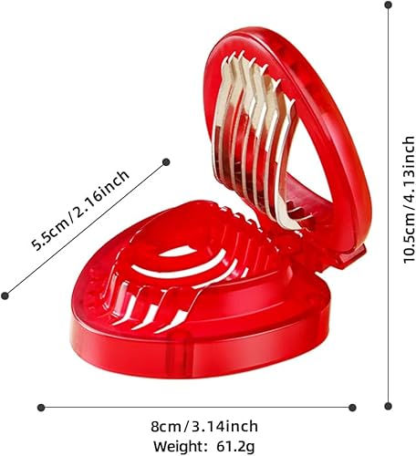 Miniatura 5 de 2 piezas de fresas, cortador de frutas, cortador de huevos de frutas para niños, utensilios de cocina, herramienta cortadora de fresas vegetarianas