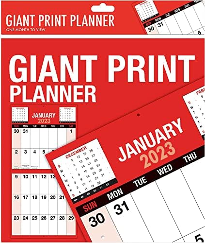 2023 Giant Print Month To View Wall Calendar Planner - Home Office Easy