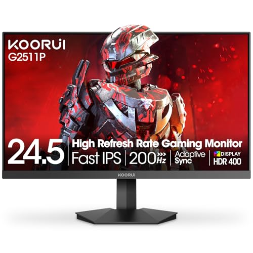 KOORUI 25E3A Computer Monitor | 25-inch | 170Hz | FHD 1080p | 1ms GTG | G-Sync, FreeSync Premium | 3 Sides Frameless | HDMI x 2, DisplayPort | Black