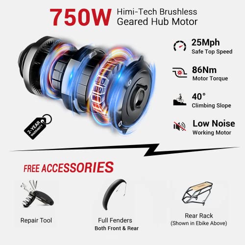 Himiway Zebra D5 Step Over Electric Bike with Inflator - Thumbnail 4