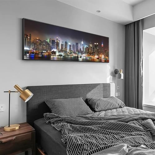 Cuadros decorativos de pared con lienzos de ciudades iluminadas y calidad artística superior