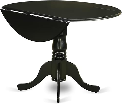 Miniatura 5 de East West Furniture DLAV3-BLK-LC - Juego de comedor de 3 piezas que contiene una mesa de comedor redonda con gotas y 2 sillas de cocina tapizadas de