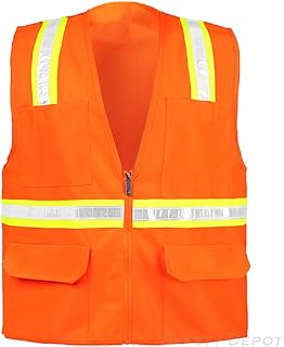 Safety Vest Orange Safety Depot, Color Orange, Size Medium,8038A-MD (Pack of 1)