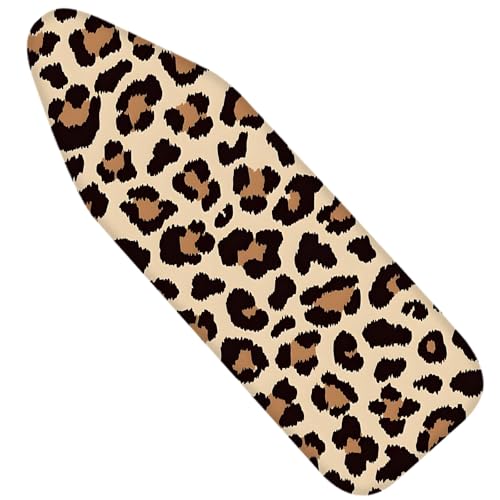 Image of Nuxovilar Leopard Print Ironing Board Cover 15x54 Polyester | Iron Pad Scorch Guard laundry helper protective board shield home laundry room craft studio (Leopard)