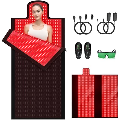 Elfeye Red Light Therapy Blanket-84x33 inches Large Red Light Therapy Mat Full Body, Infrared Light Therapy Sleep Bag for Pain Relief, High-Power 3100 LEDs | Dual Wavelength 660nm& 850nm