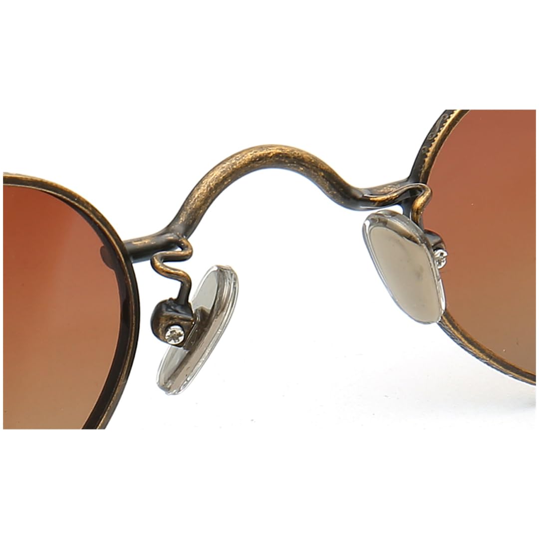 Occhiali da sole rotondi polarizzati stile retrò da uomo e da donna, ovali, UV400, in metallo alla moda