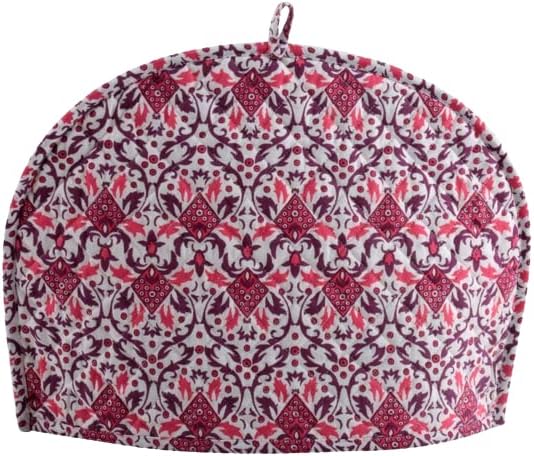 Tea Cozy for Teapot Kitchen Accessories Blue Tea Cozy Kettle Cover Cover Traditional 100% Cotton Tea Cozy Quilt Floral Warmer Home Decorative Tea Pot Cozy for Keeping Warm (White & Purple)