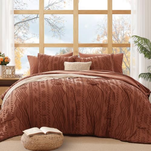 Image of Full Size Comforter Set- 7 Pieces Tufted Bed in a Bag Full Bedding Sets
