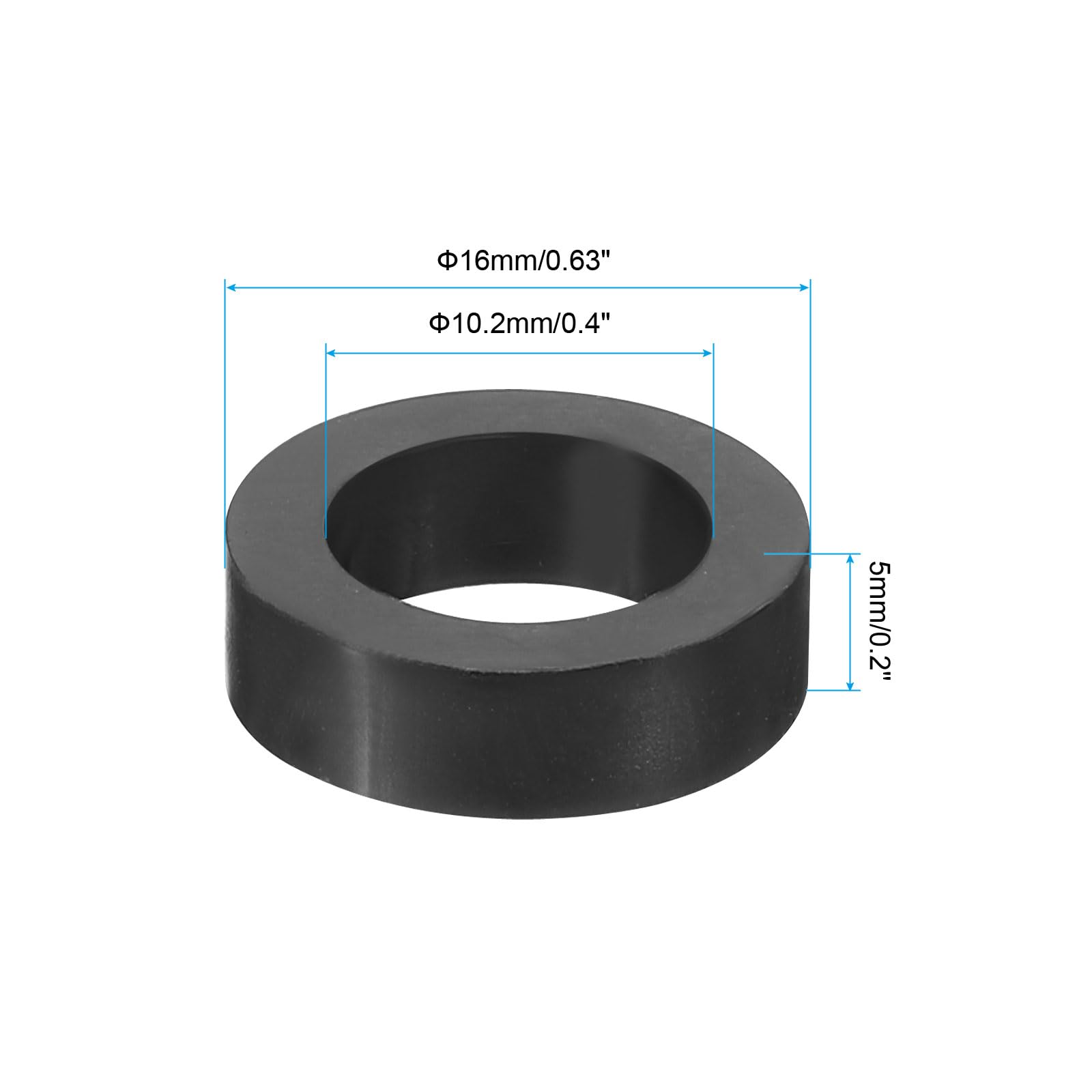PATIKIL M10 Round Electrical Outlet ABS Spacers Washer, 60 Pcs 10.2mm ID, 16mm OD - Image 2