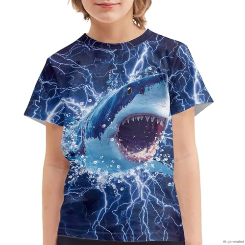 Image of WELLFLYHOM Kids Tshirts Girls Boys Short Sleeve Crewneck Tees Shirts Casual Sport Pullover Tops Size 3-16 Years