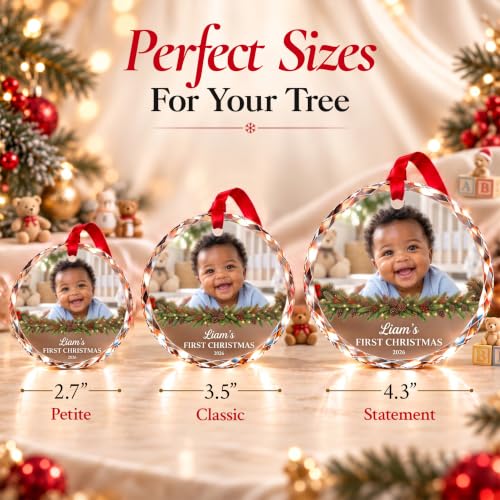 Image of Baby's First Christmas Ornament 2026, Personalized for Boy or Girl