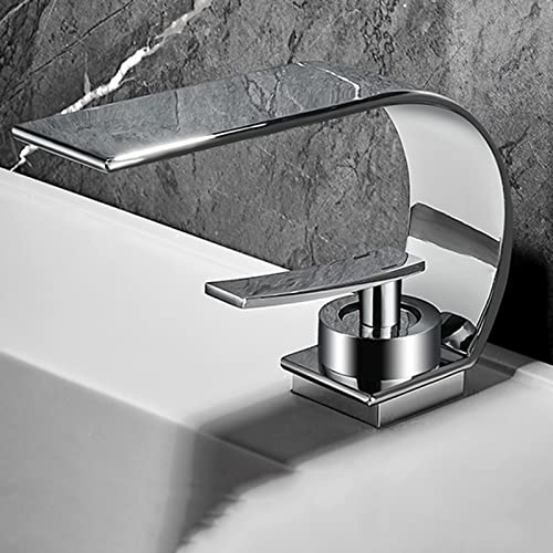 Mitigeur cascade robinets pour évier de salle de bain laiton chrome